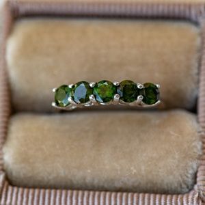 Sterling Silver Vintage Russian Diopside Ring size 8